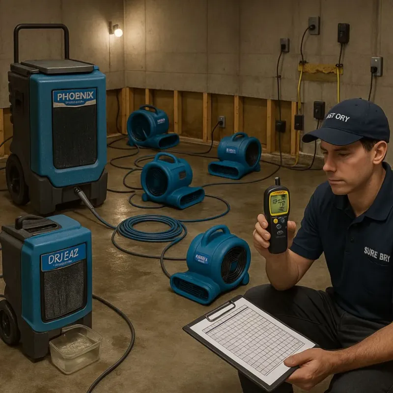 Structural Drying and Dehumidification process in Bourbon County, KS